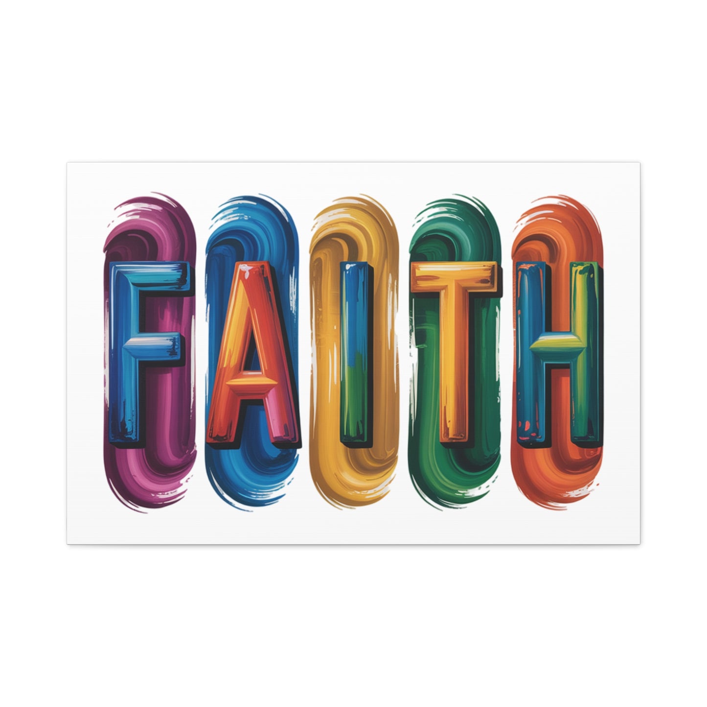 Faith Colorblock Matte Canvas Wall Art – Vibrant Inspirational Home Decor