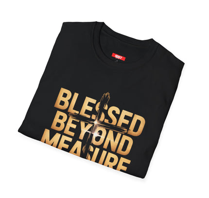 Blessed Beyond Measure Gold Script Christian T-Shirt