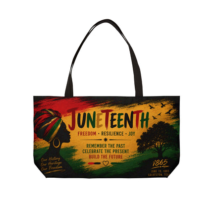 Juneteenth Weekender Tote Bag — Celebrate Freedom Canvas Tote