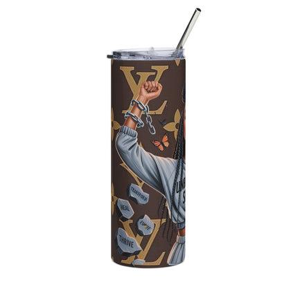 20oz Stainless Steel Tumbler — "Unbreakable Spirit" Inspirational Afrocentric Travel Cup