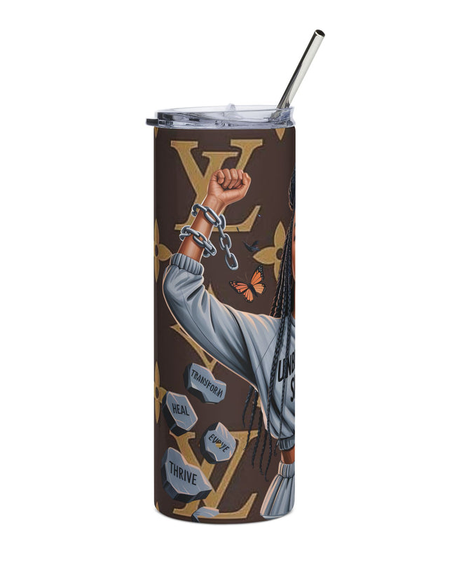 20oz Stainless Steel Tumbler — "Unbreakable Spirit" Inspirational Afrocentric Travel Cup