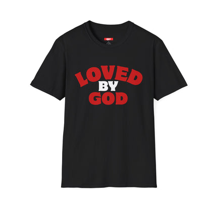 Loved by God Vintage Text Christian Cotton T-Shirt
