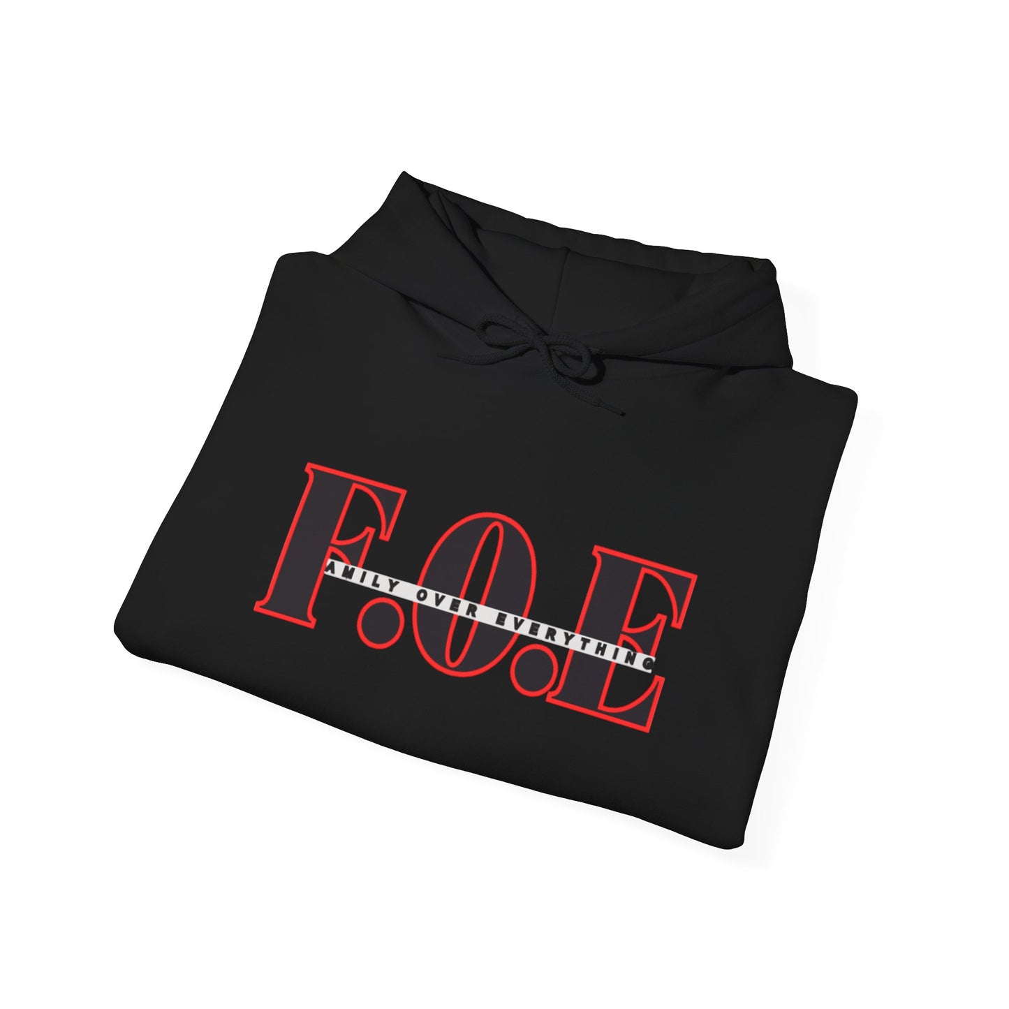 F.O.E Hoodie — Red Bar Typography Inspirational Sweatshirt