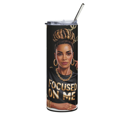 20oz Stainless Steel Tumbler — Focused On Me Afro Chic Woman Design