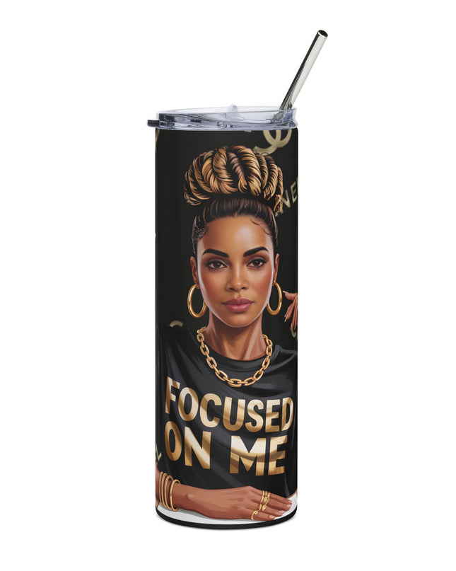 20oz Stainless Steel Tumbler — Focused On Me Afro Chic Woman Design