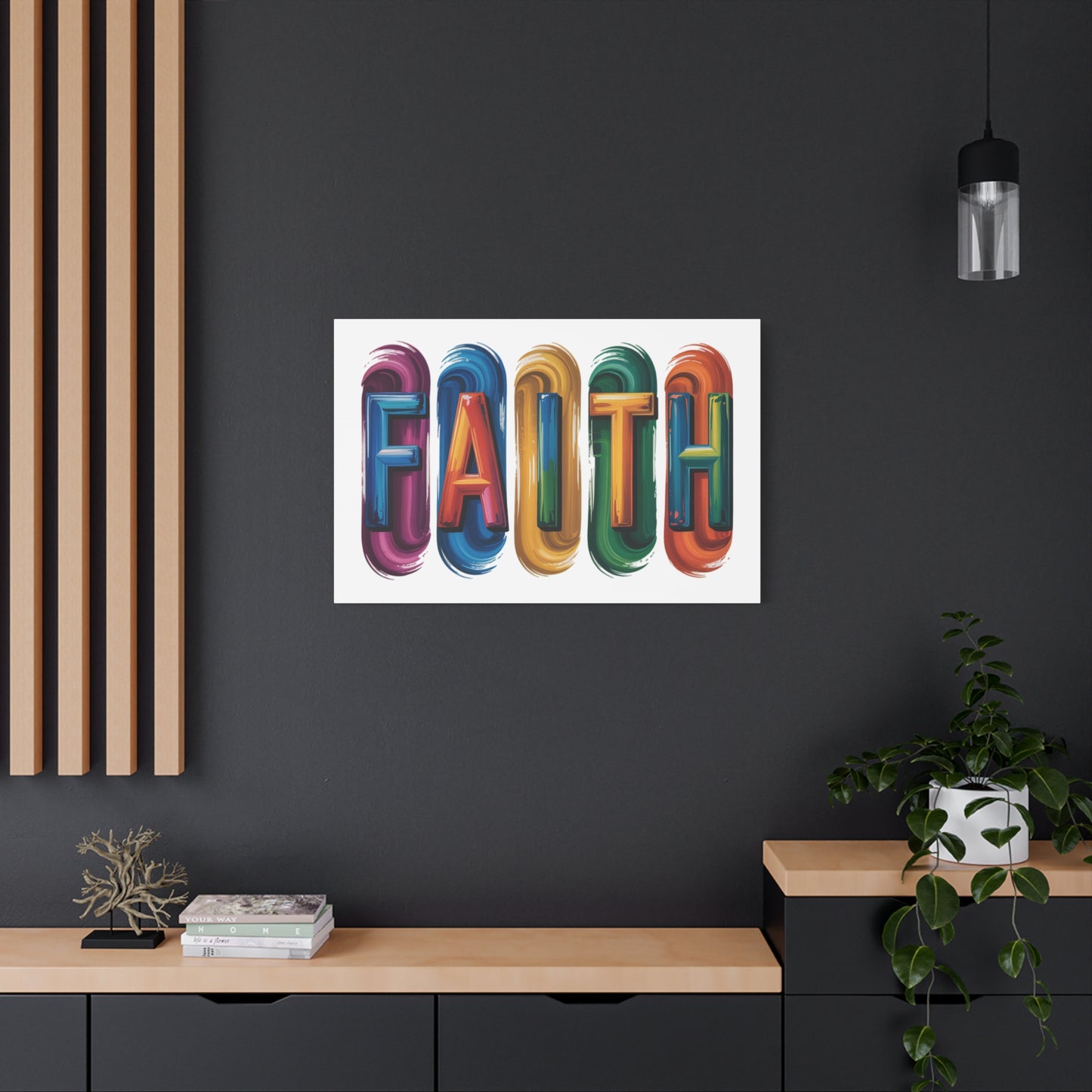 Faith Colorblock Matte Canvas Wall Art – Vibrant Inspirational Home Decor