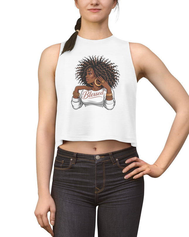 Blessed Afro Woman Crop Top — Empowering Black Girl Magic Graphic Tank