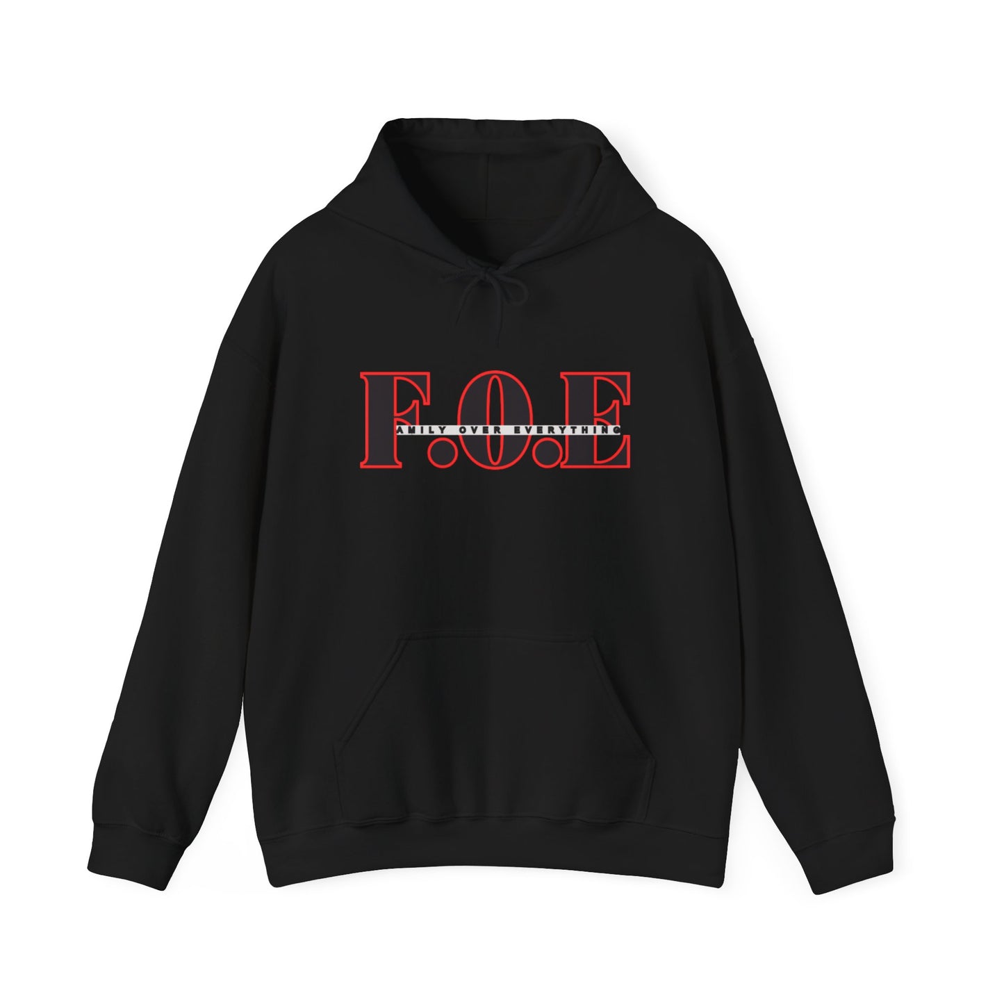 F.O.E Hoodie — Red Bar Typography Inspirational Sweatshirt