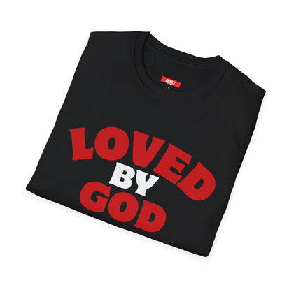 Loved by God Vintage Text Christian Cotton T-Shirt