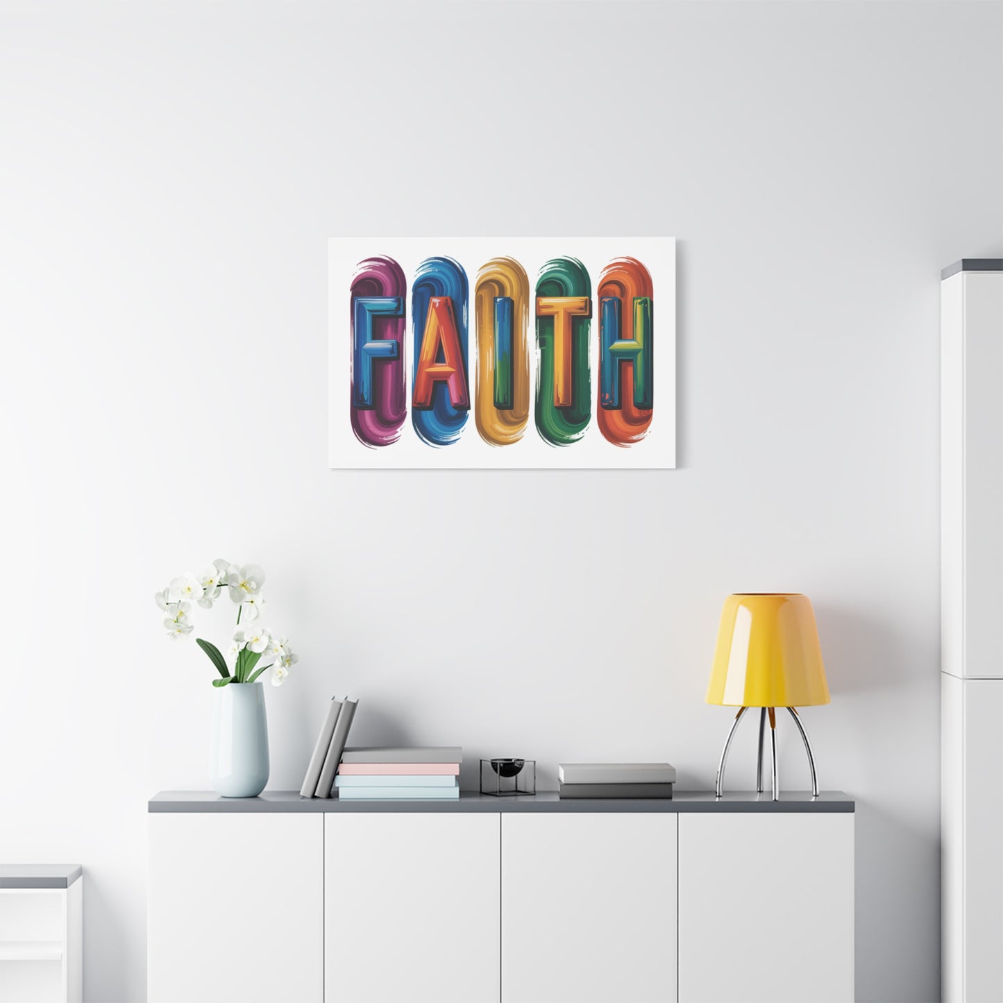 Faith Colorblock Matte Canvas Wall Art – Vibrant Inspirational Home Decor