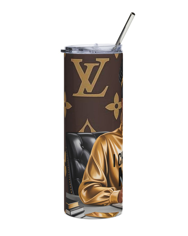 Choose Me LV 20oz Stainless Tumbler — Empowering Black Woman Illustration