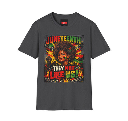 Juneteenth 'They Not Like Us' Afrocentric Woman T-Shirt