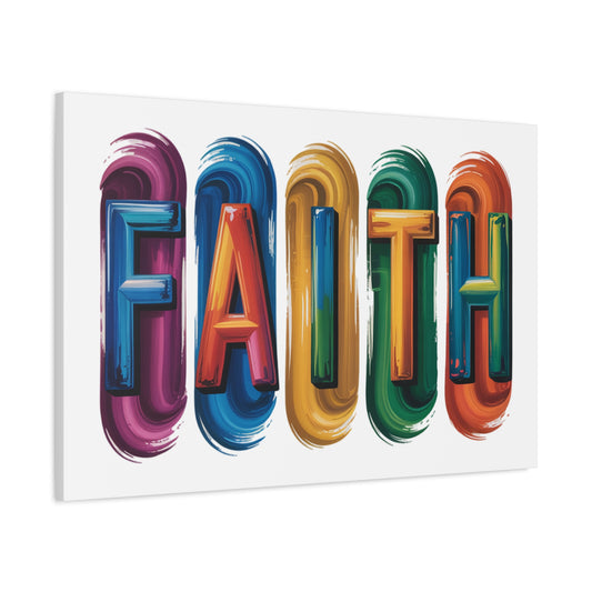 Faith Colorblock Matte Canvas Wall Art – Vibrant Inspirational Home Decor