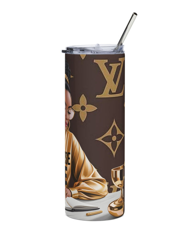 Choose Me LV 20oz Stainless Tumbler — Empowering Black Woman Illustration